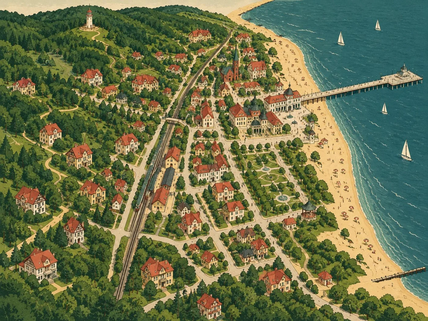 Ilustrowana mapa Sopotu