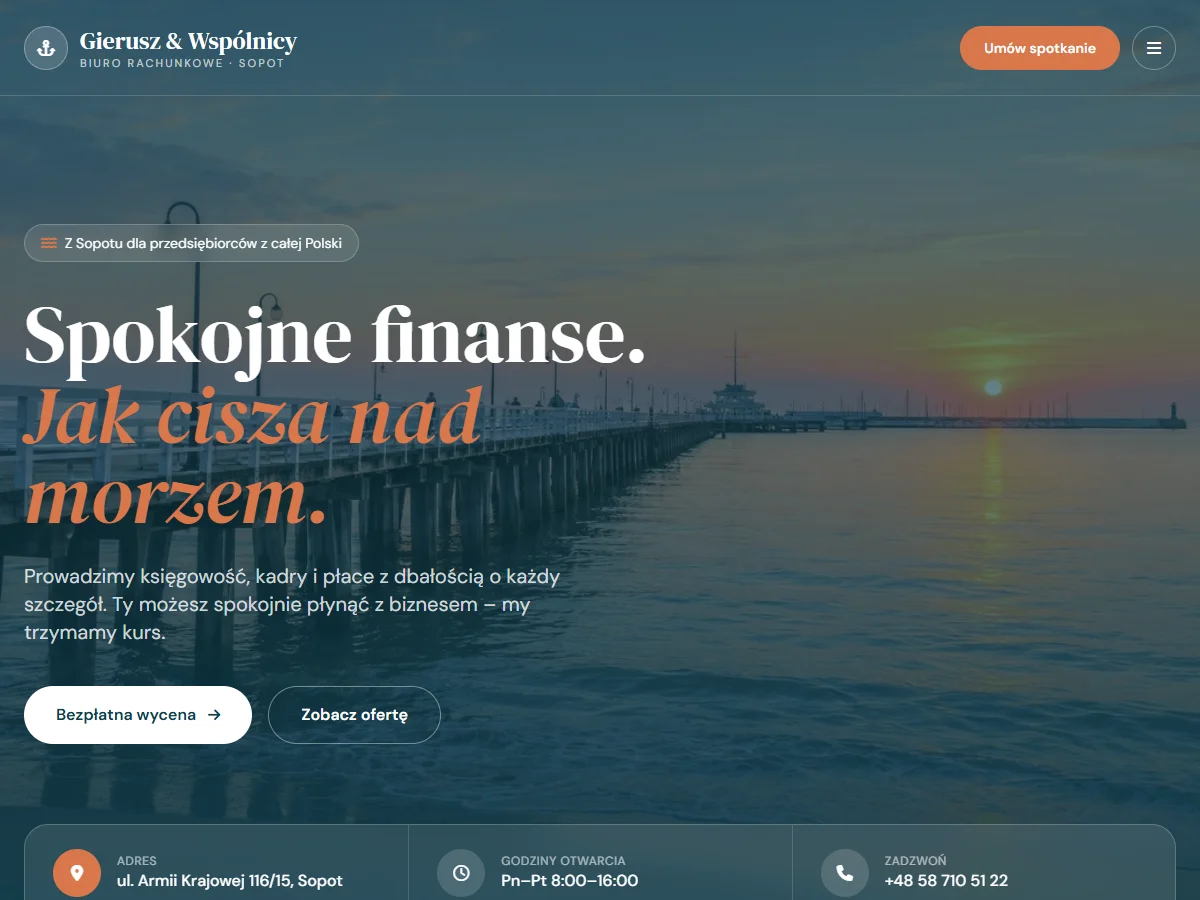 Projekt Nadmorski — sopockie molo i morska kolorystyka